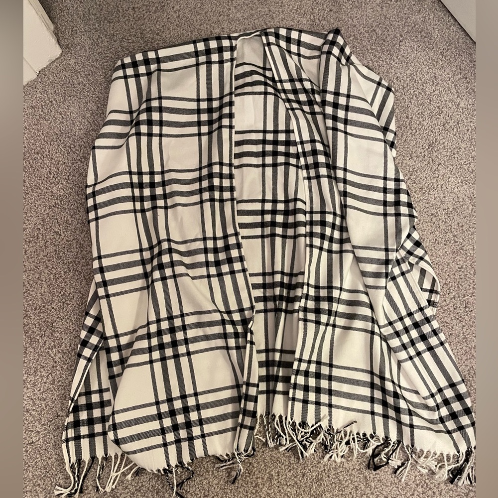 Plaid flannel poncho